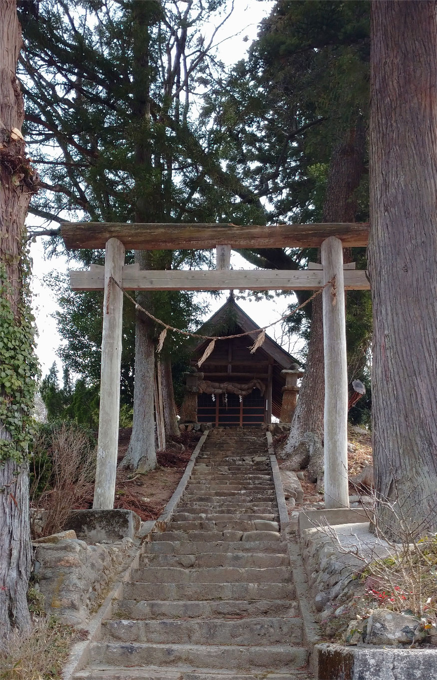 大歳神社鳥居修復工事　修復前